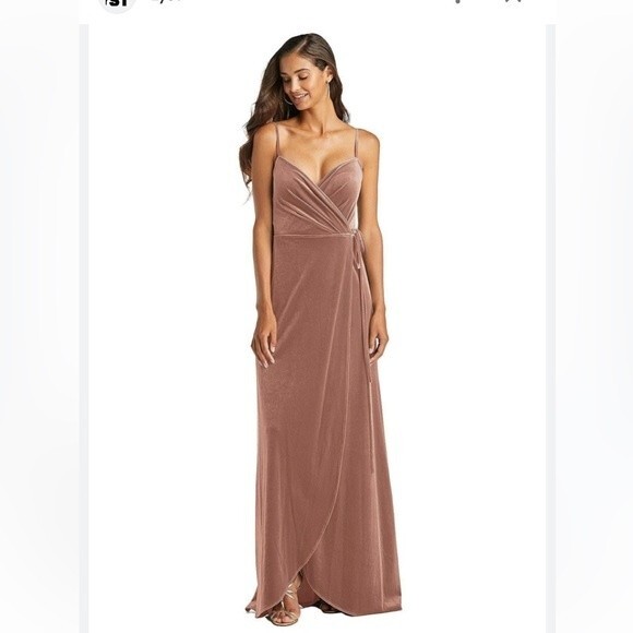 NWT AFTER SIX | Tawny Rose 1536 Full length Velvet Wrap Dress S - Picture 1 of 7